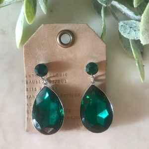 Anthropologie- Emerald City Dangle Earrings